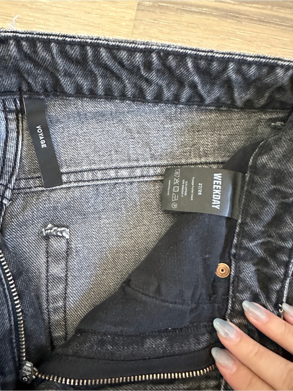 Weekday Voyage Jeans Washed Black 27x26 - Picture 3 of 3